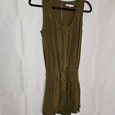 Eliot by Madewell 100% Silk Olive Green Romper