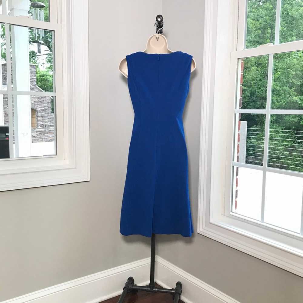 Talbots Sleeveless Blue Fit & Flare Knit Dress ~ … - image 4