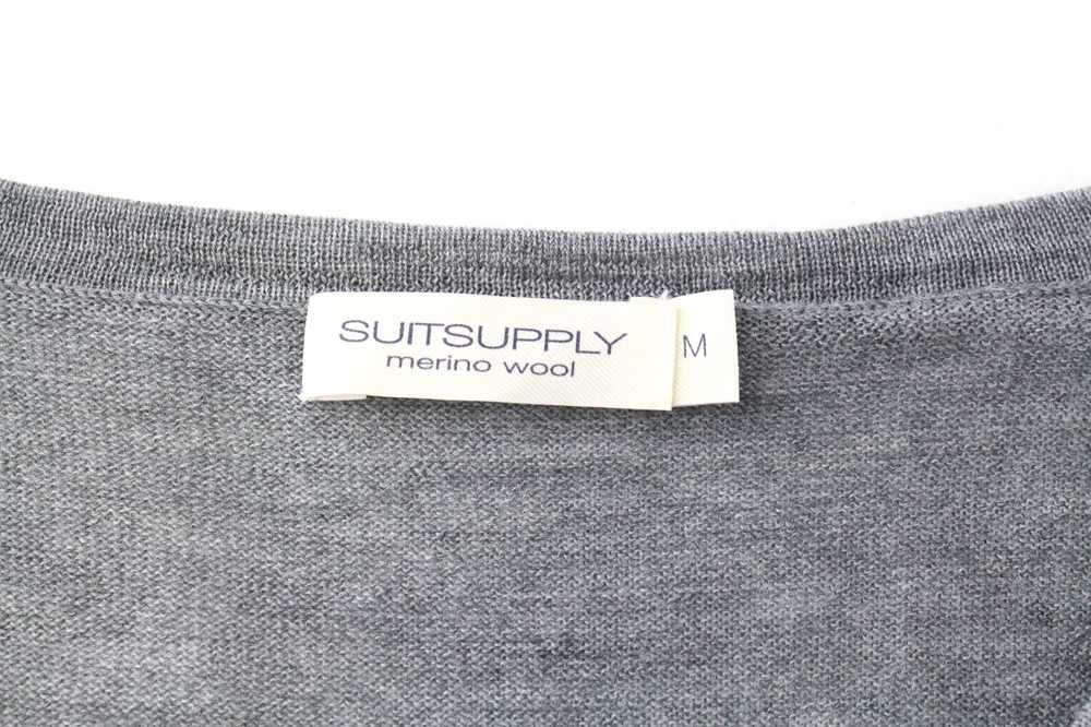 Suitsupply M Merino Wool Grey V-Neck Knitted Pull… - image 5