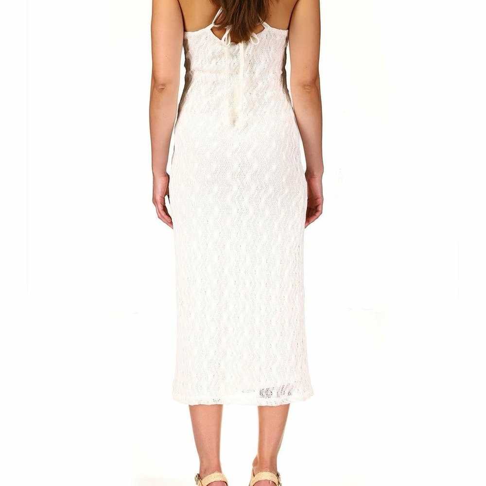 Midi Dress Crochet Knit High Neck - image 5