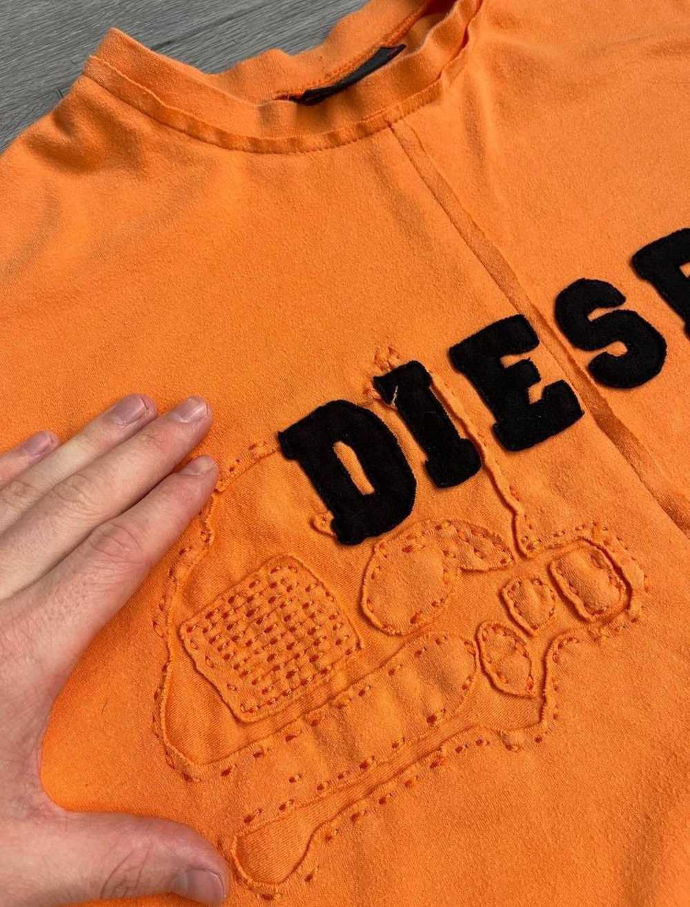 Diesel × Vintage Rare patchwork big logo 90s tee … - image 4