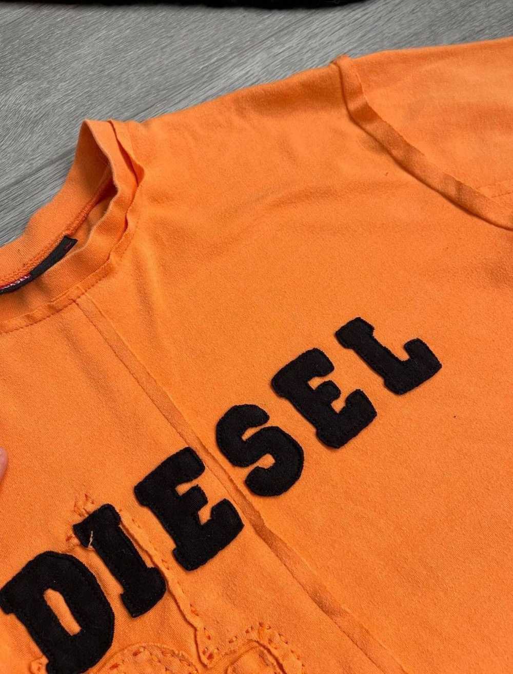 Diesel × Vintage Rare patchwork big logo 90s tee … - image 5