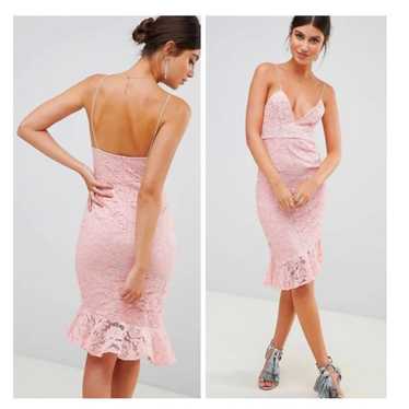 PRETTYLITTLETHING PINK LACE DRESS SIZE 6