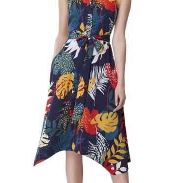 Tahari ASL Sleeveless Floral Printed Gauze Dress w