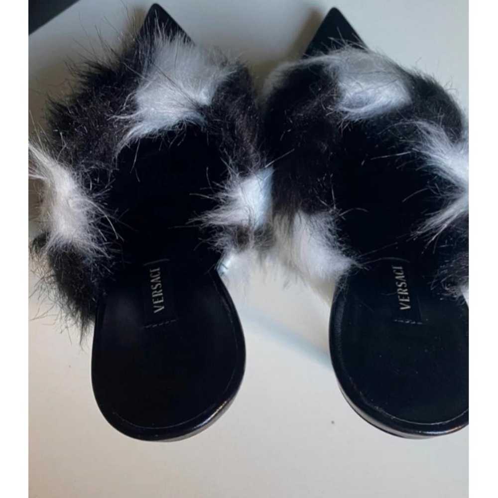 Versace Faux fur mules - image 4