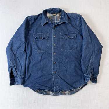 Vintage 90s Guide Gear Flannel Lined Denim Button… - image 1