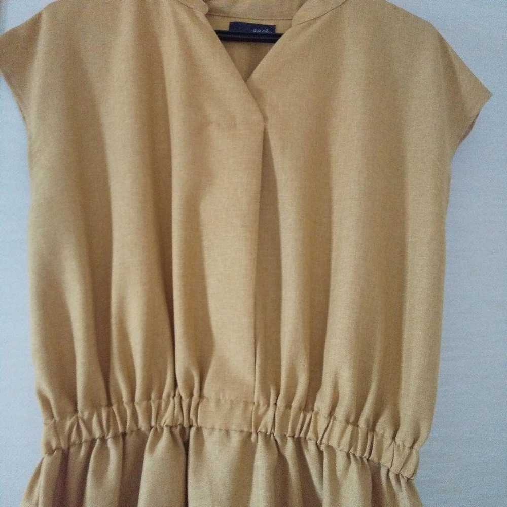 Autumn colors ★ French sleeve Mustard Yellow Dress - image 3