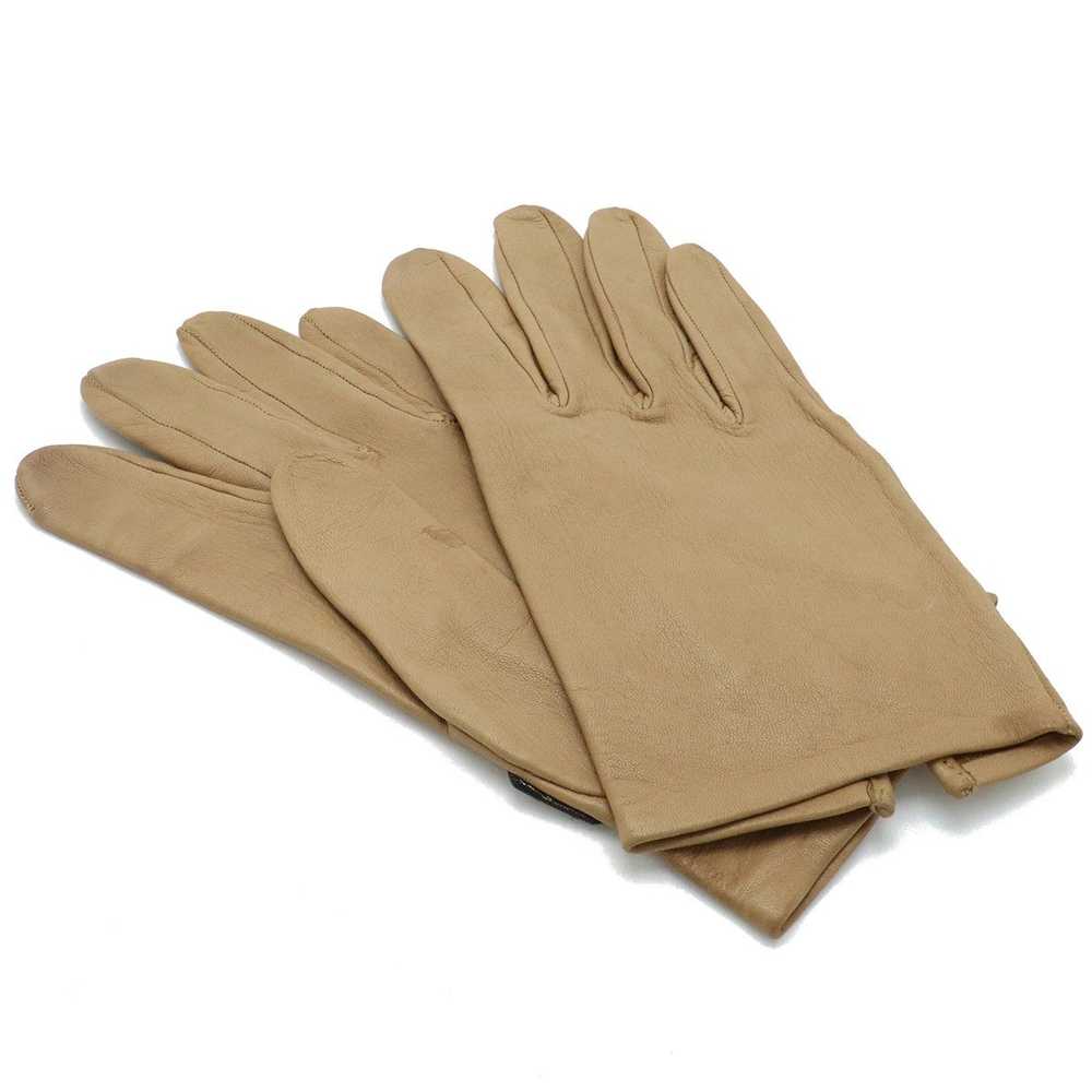 Hermes Hermes Hermes H Logo Lambskin Gloves Beige… - image 2