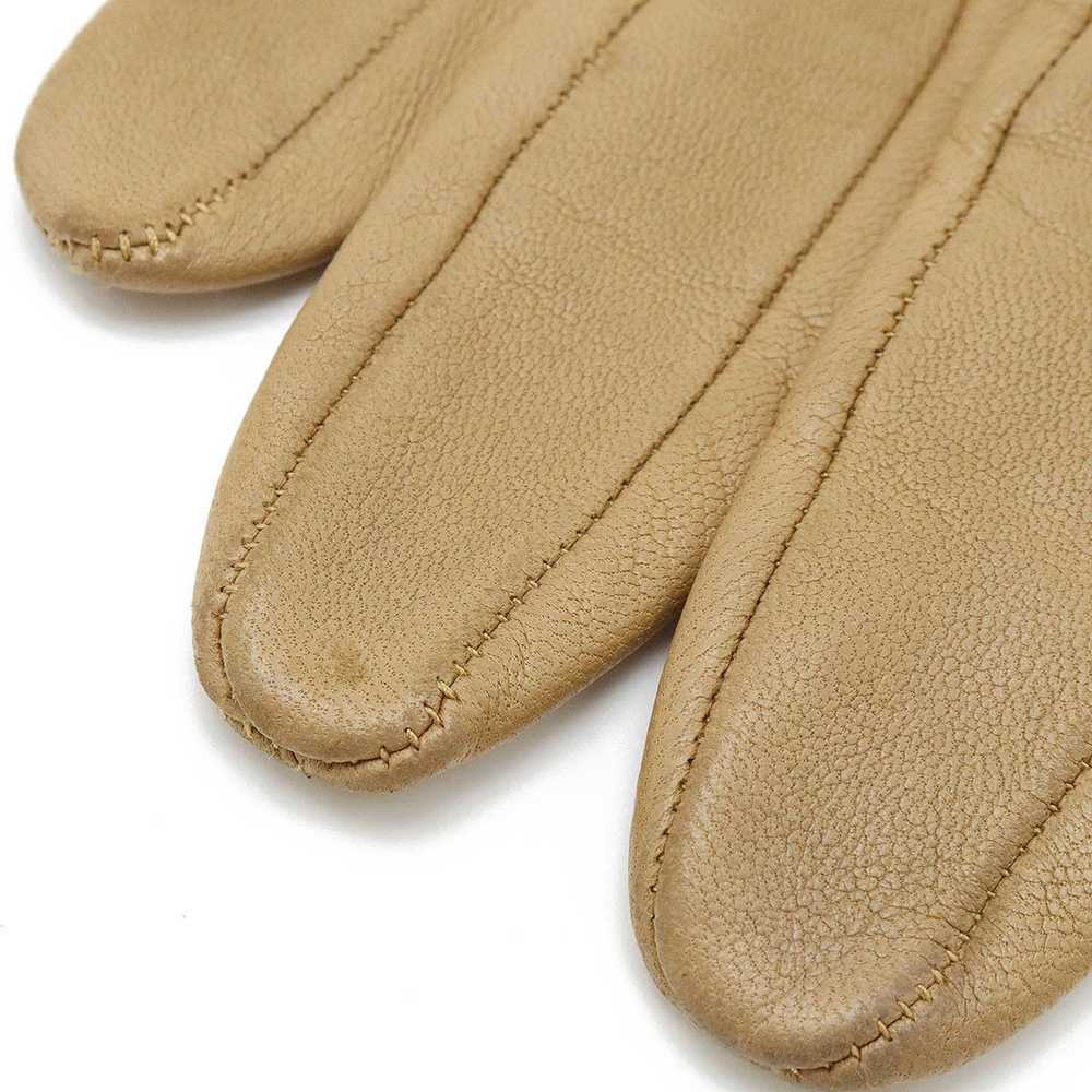 Hermes Hermes Hermes H Logo Lambskin Gloves Beige… - image 4