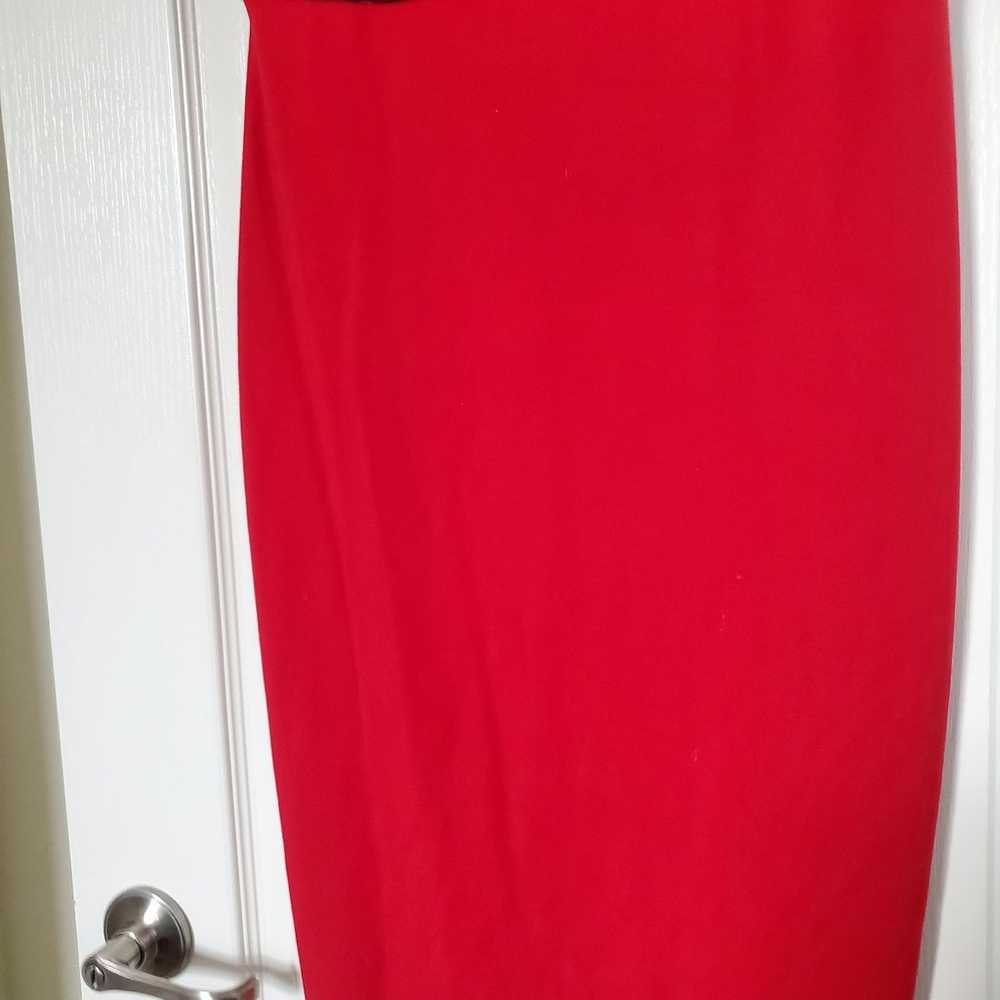 Taylor Formal Red Cap Sleeve Sheath Dress with Ve… - image 5