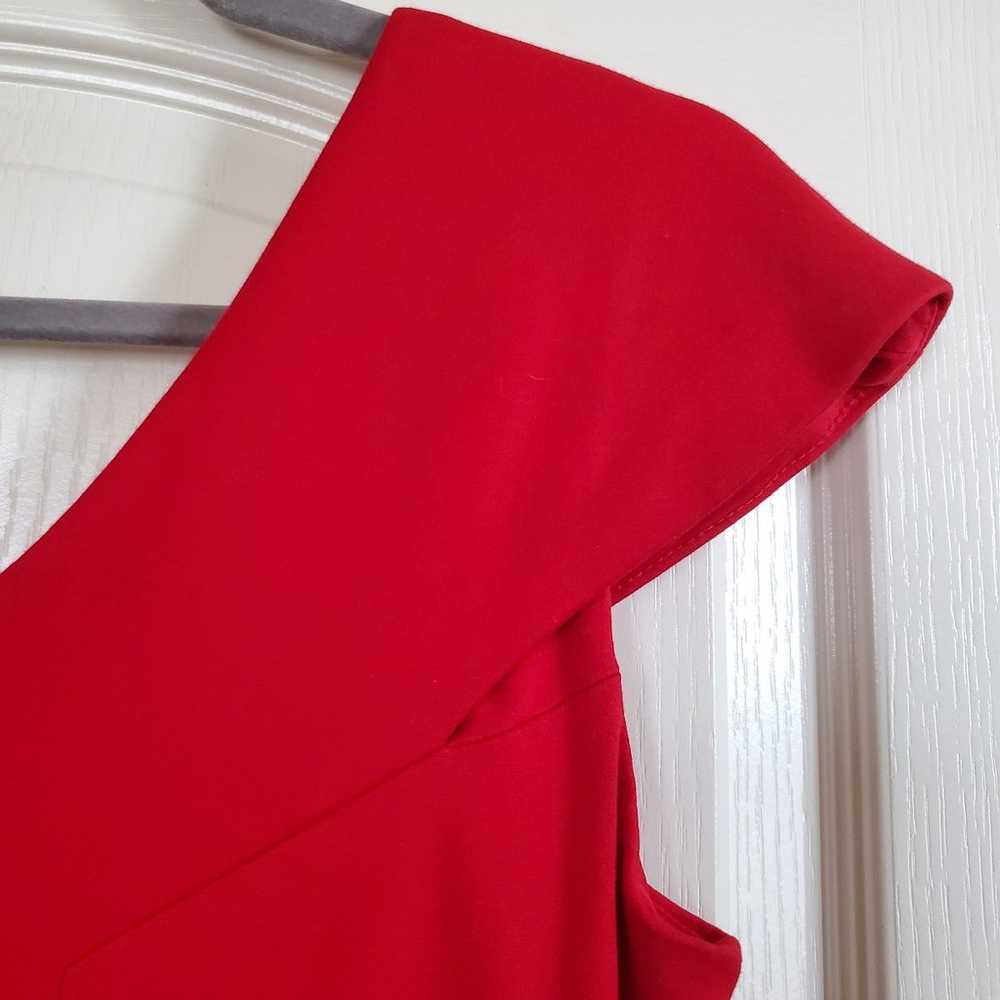 Taylor Formal Red Cap Sleeve Sheath Dress with Ve… - image 7