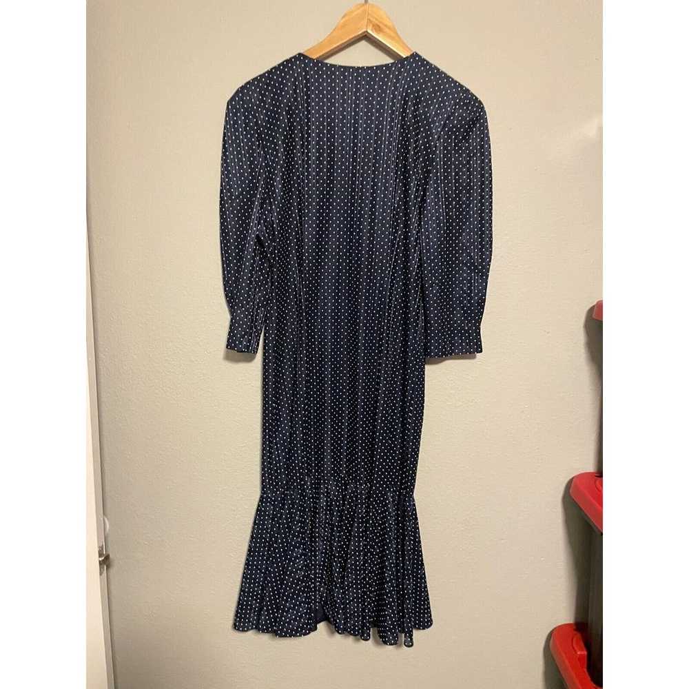 Vintage Womens Dress Size 7/8 Blue Polka Dot Pepl… - image 4