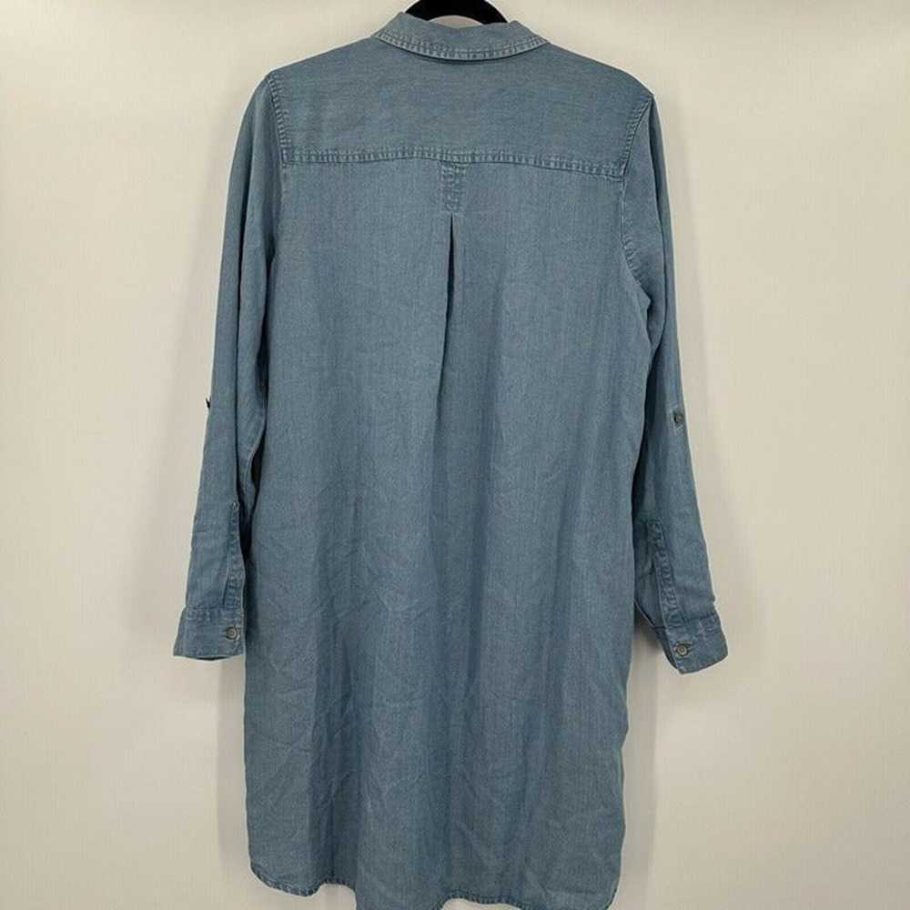 J Jill Denim Long Tab Sleeve Half Button Tunic Dr… - image 7