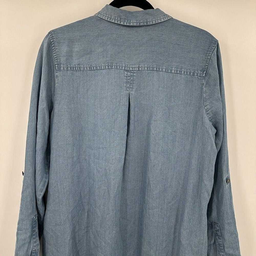 J Jill Denim Long Tab Sleeve Half Button Tunic Dr… - image 8