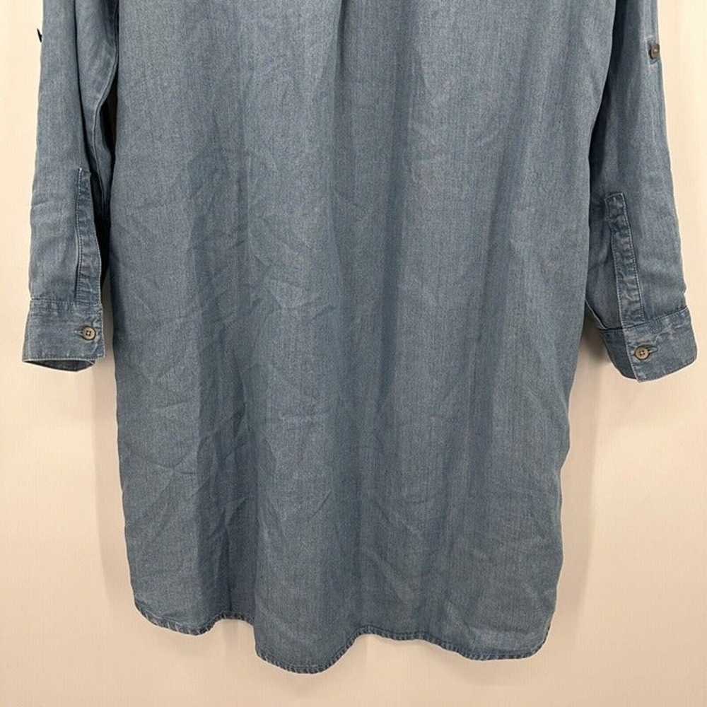 J Jill Denim Long Tab Sleeve Half Button Tunic Dr… - image 9