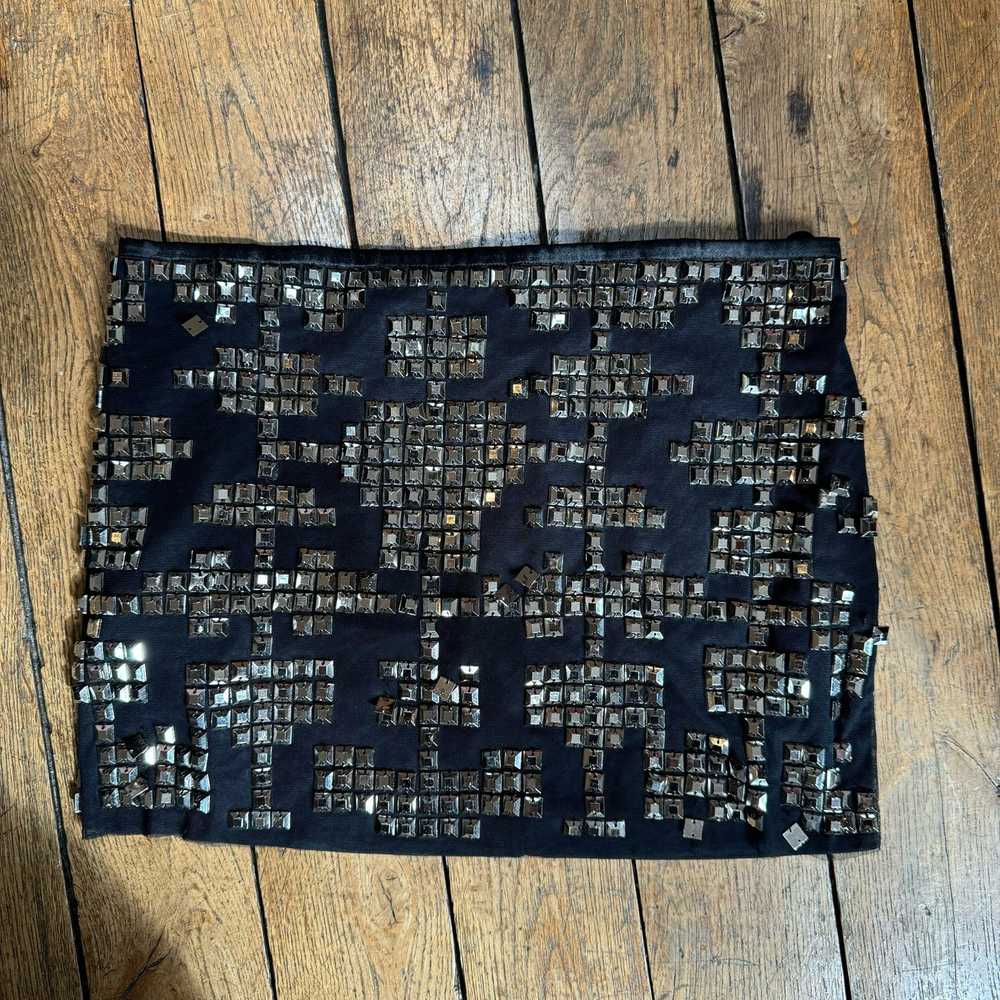 Italian Vintage Pinko black sequin mini skirt (S) - image 8