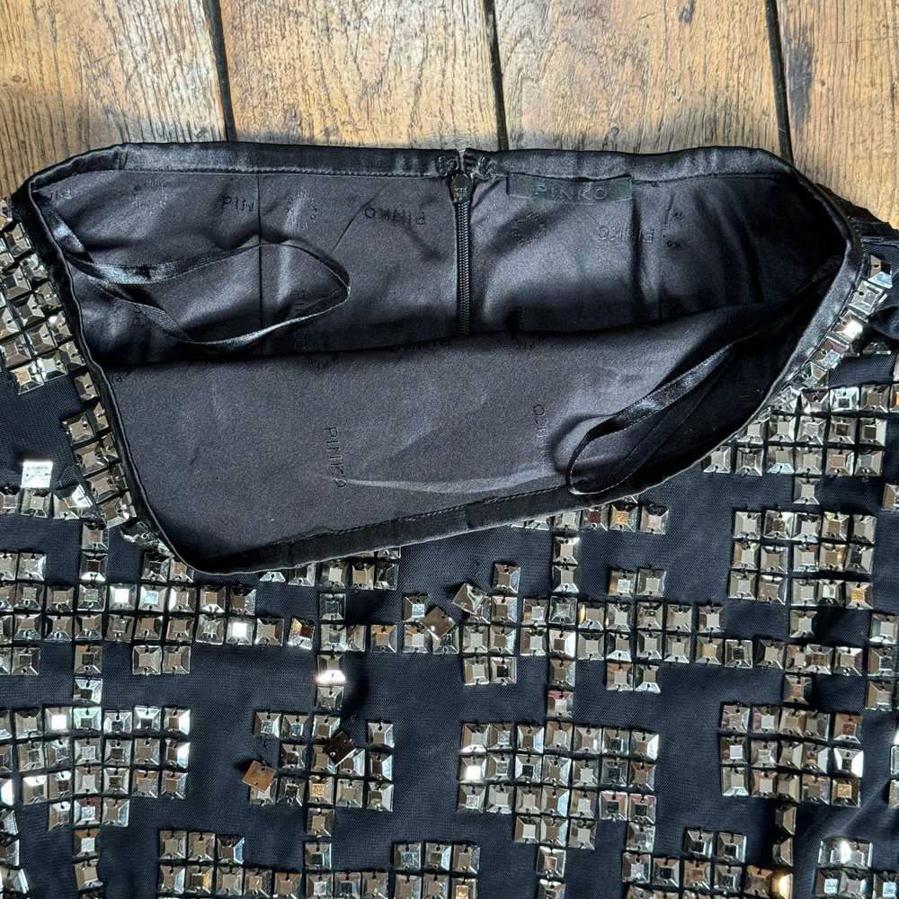 Italian Vintage Pinko black sequin mini skirt (S) - image 9