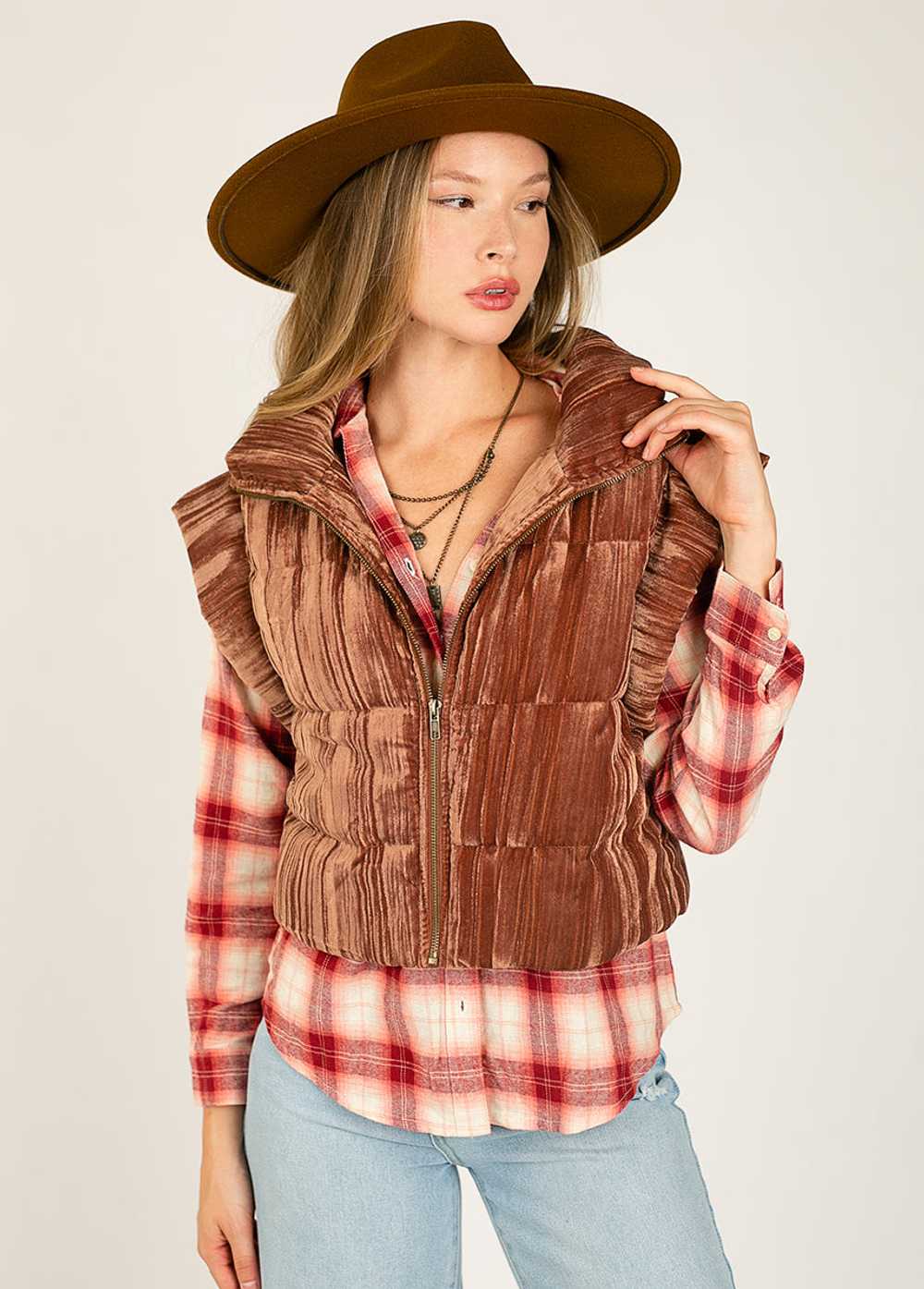 Joyfolie Taylah Top in Mesa Rose Plaid - image 5