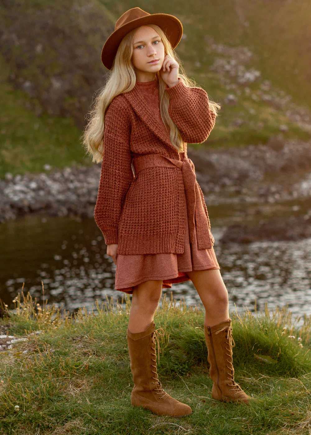 Joyfolie Orlagh Cardi in Brick Marl - image 1