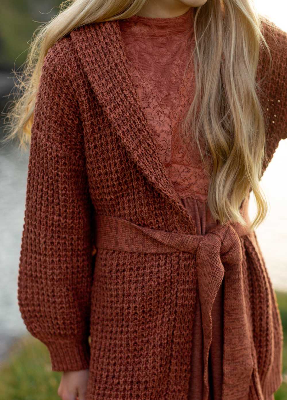 Joyfolie Orlagh Cardi in Brick Marl - image 4