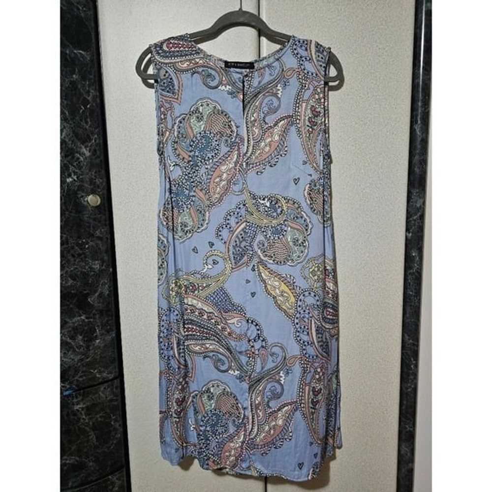 Sleeveless Midi Dress, Paisley Motif in Blue, Siz… - image 4