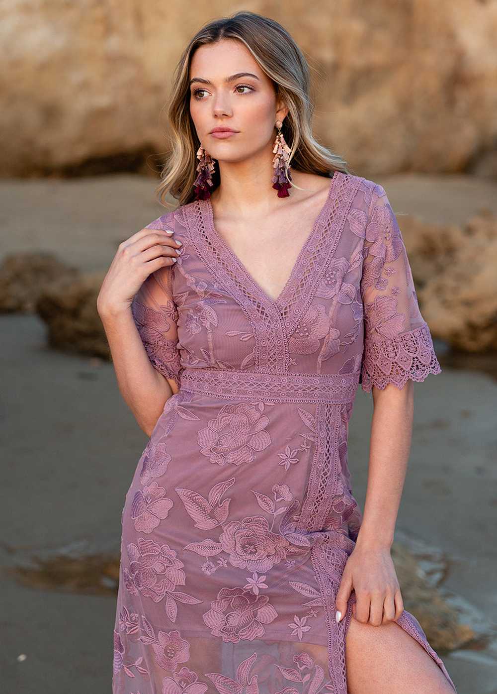 Joyfolie May Dress in Dusty Orchid - image 5