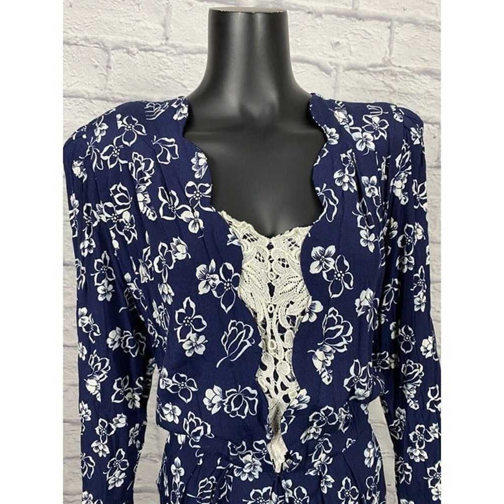 KSL Karin Stevens Womens Blue Floral Dress Lace L… - image 2