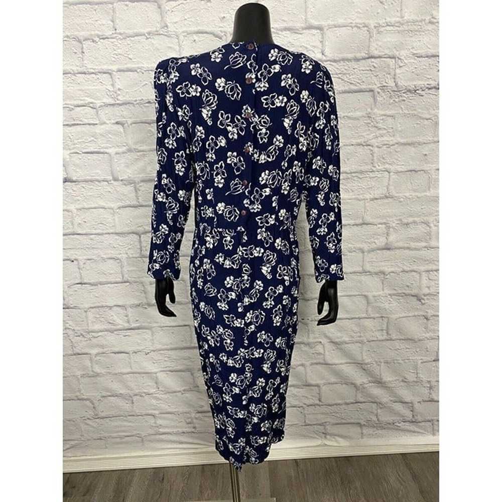 KSL Karin Stevens Womens Blue Floral Dress Lace L… - image 5