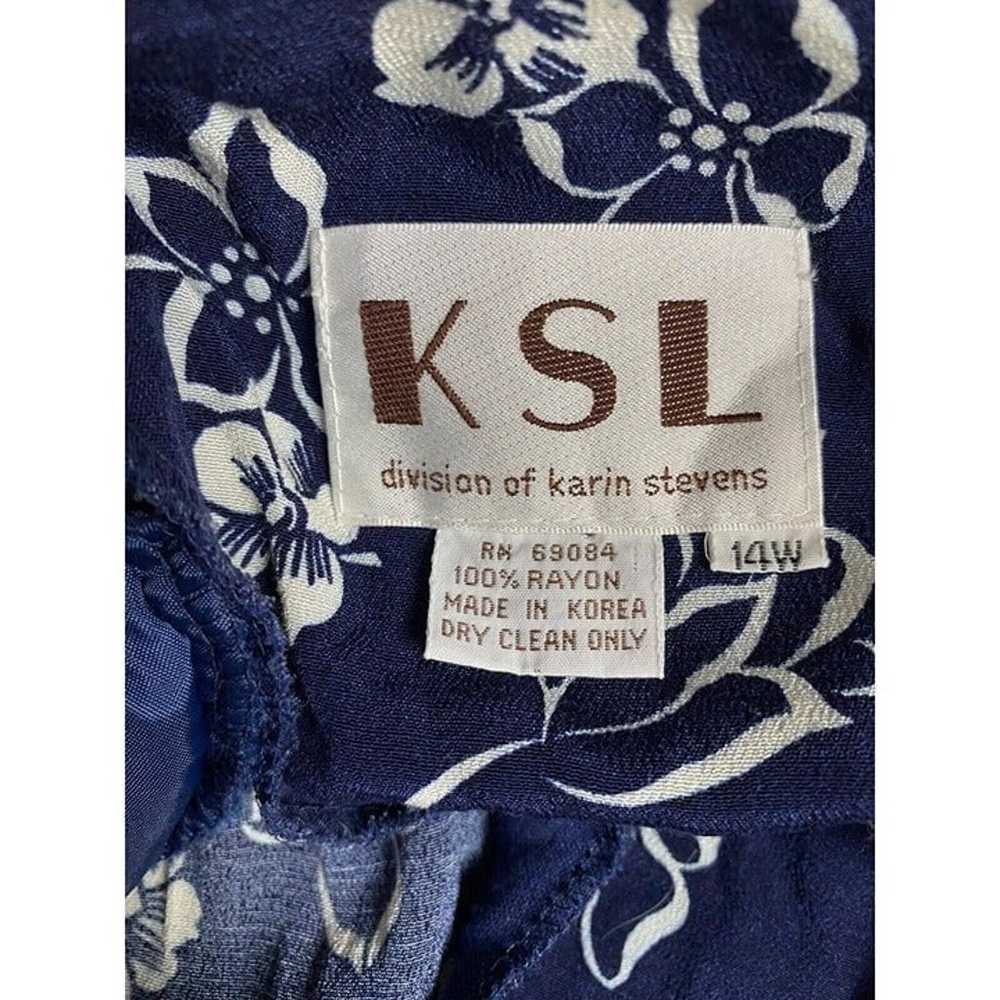 KSL Karin Stevens Womens Blue Floral Dress Lace L… - image 6