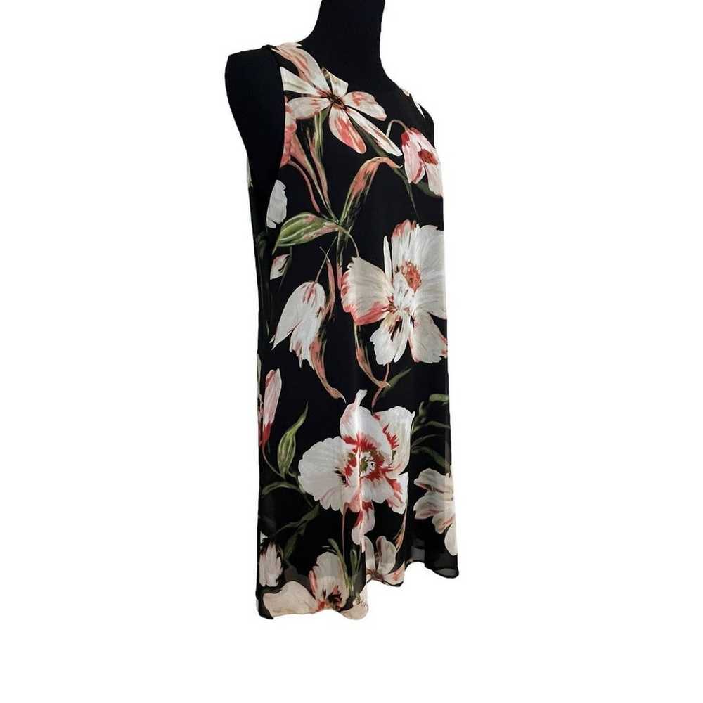 Karen Kane Black Floral A Line Dress Sleeveless S… - image 2