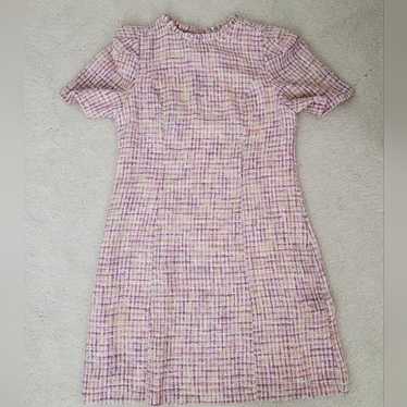 Nanette Lepore Pink Boucle Mini Sheath Dress sz14 - image 1