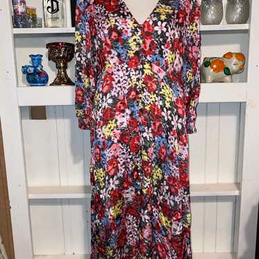 Boden Floral Print Midi Dress 14R