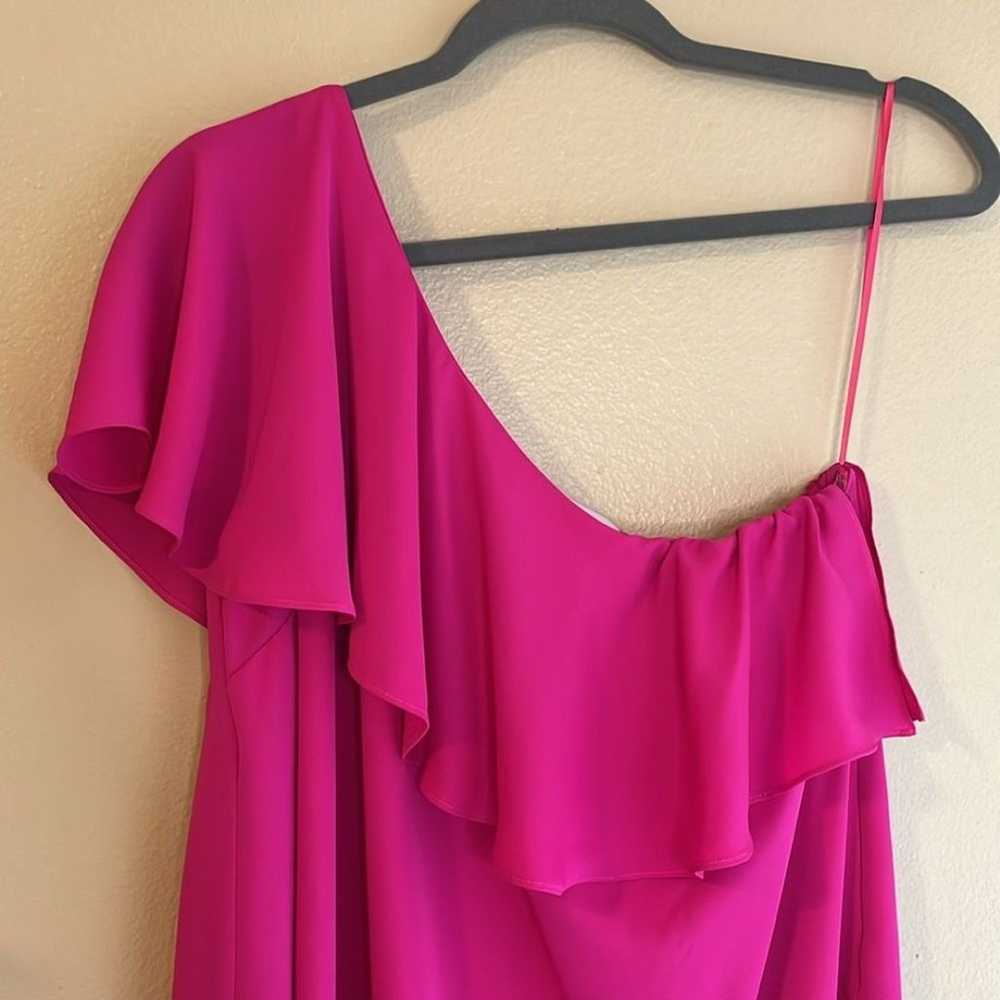 Amanda Uprichard One Shoulder Fuchsia Pink Ruffle… - image 2