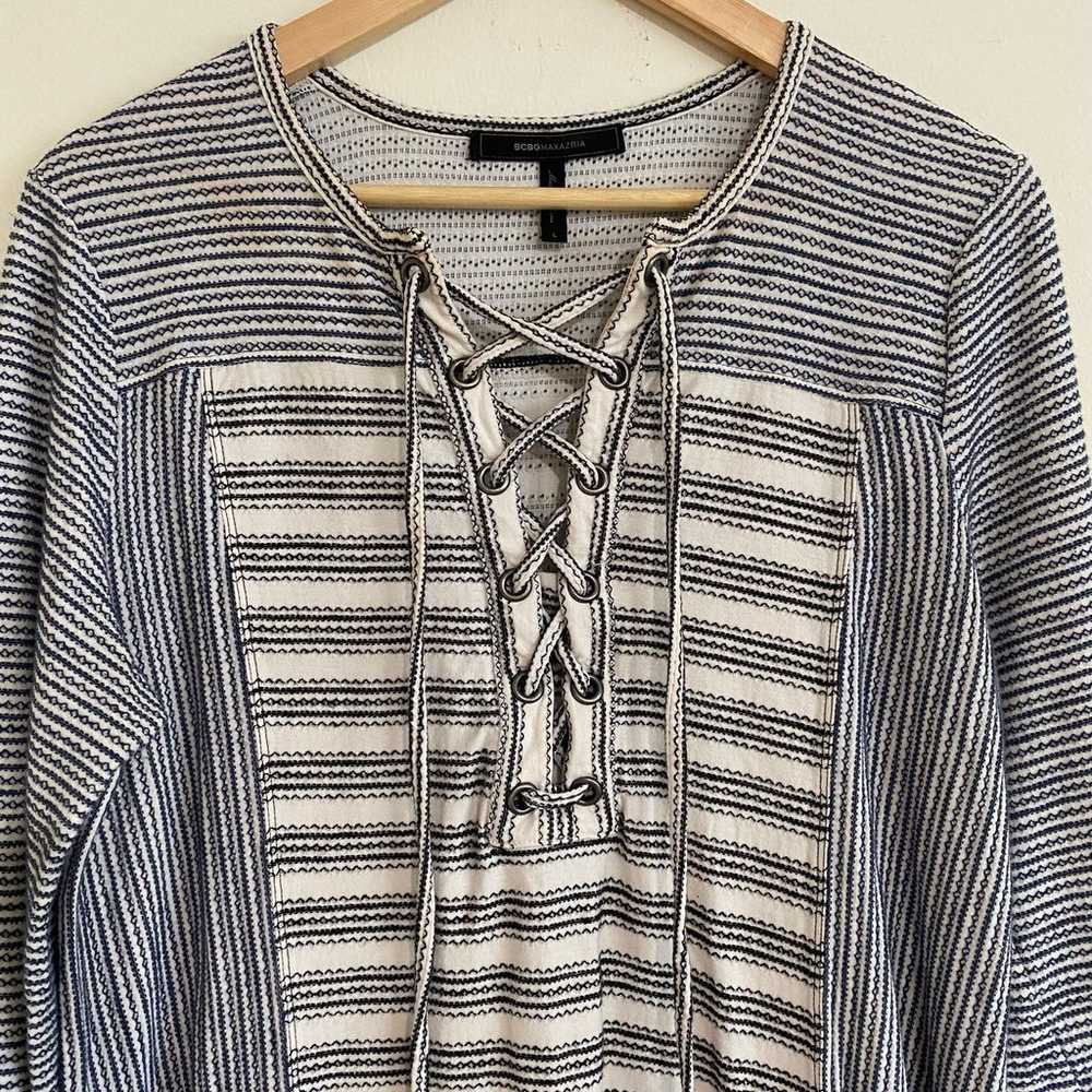 BCBGMaxAzria Lani Stripe Pocket Tunic, Blue, Size… - image 7