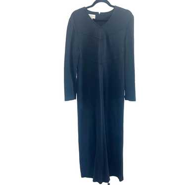 Casual Corner Black Maxi Dress Ponte Knit Long Sl… - image 1