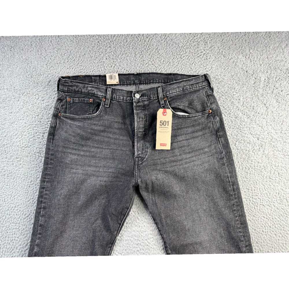 Levi's Authentic Faded Black Gray Denim Straight … - image 2