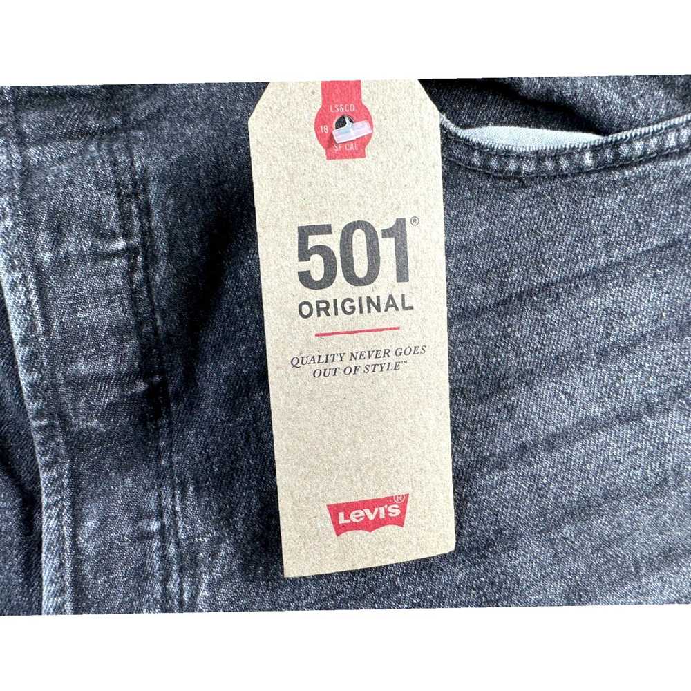 Levi's Authentic Faded Black Gray Denim Straight … - image 3