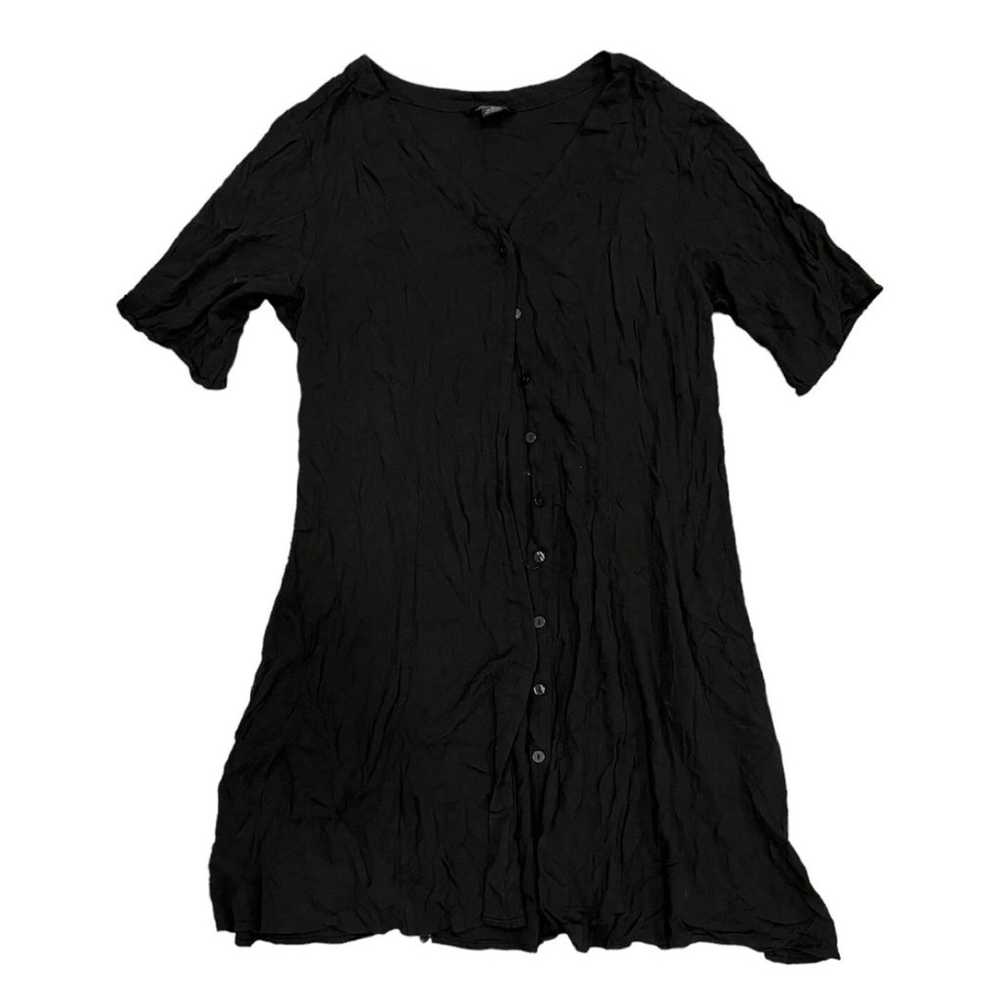 Monkl Black Mini Button Down Viscose Dress XL - image 1