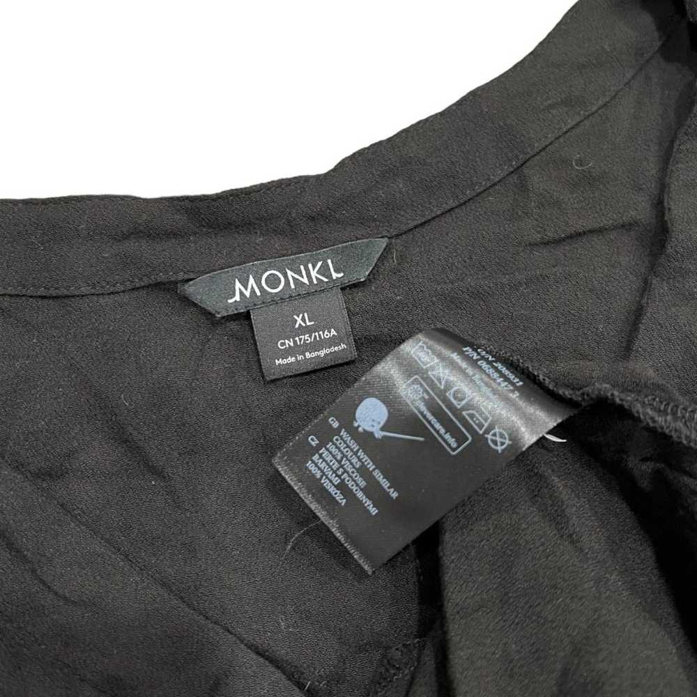 Monkl Black Mini Button Down Viscose Dress XL - image 3