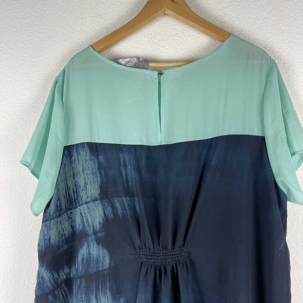 Arae Tunic Dress Womens 2X Blue Green Short Sleev… - image 12