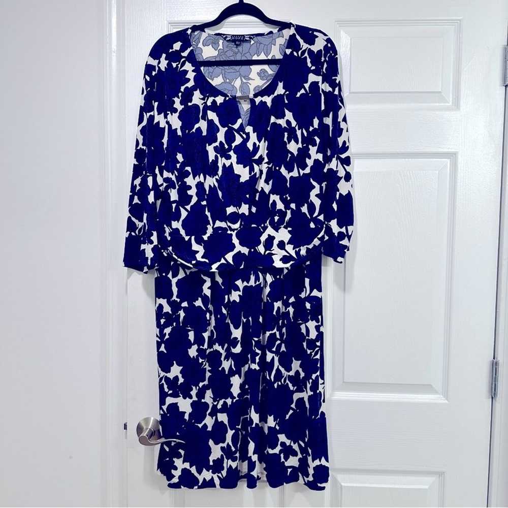 Joanna Hope Floral Dress Long Sleeve Flowy Keyhol… - image 1