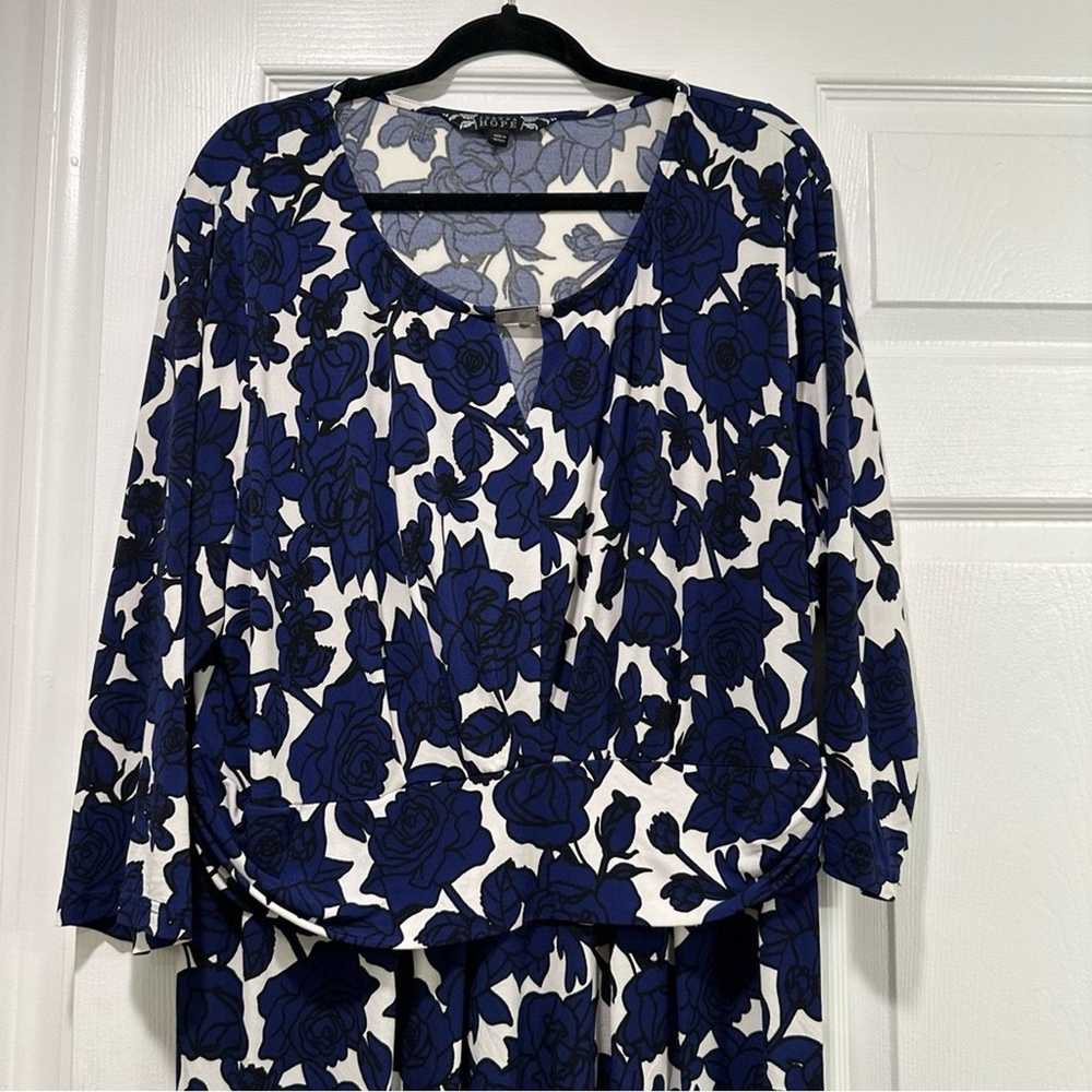 Joanna Hope Floral Dress Long Sleeve Flowy Keyhol… - image 2