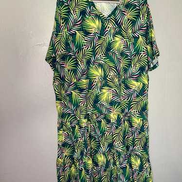 Lands End Tropical leaf print dress