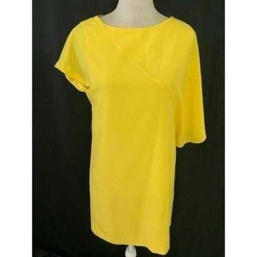 Zara Womens Solid Canary Yellow Short Sleeve Mini… - image 1