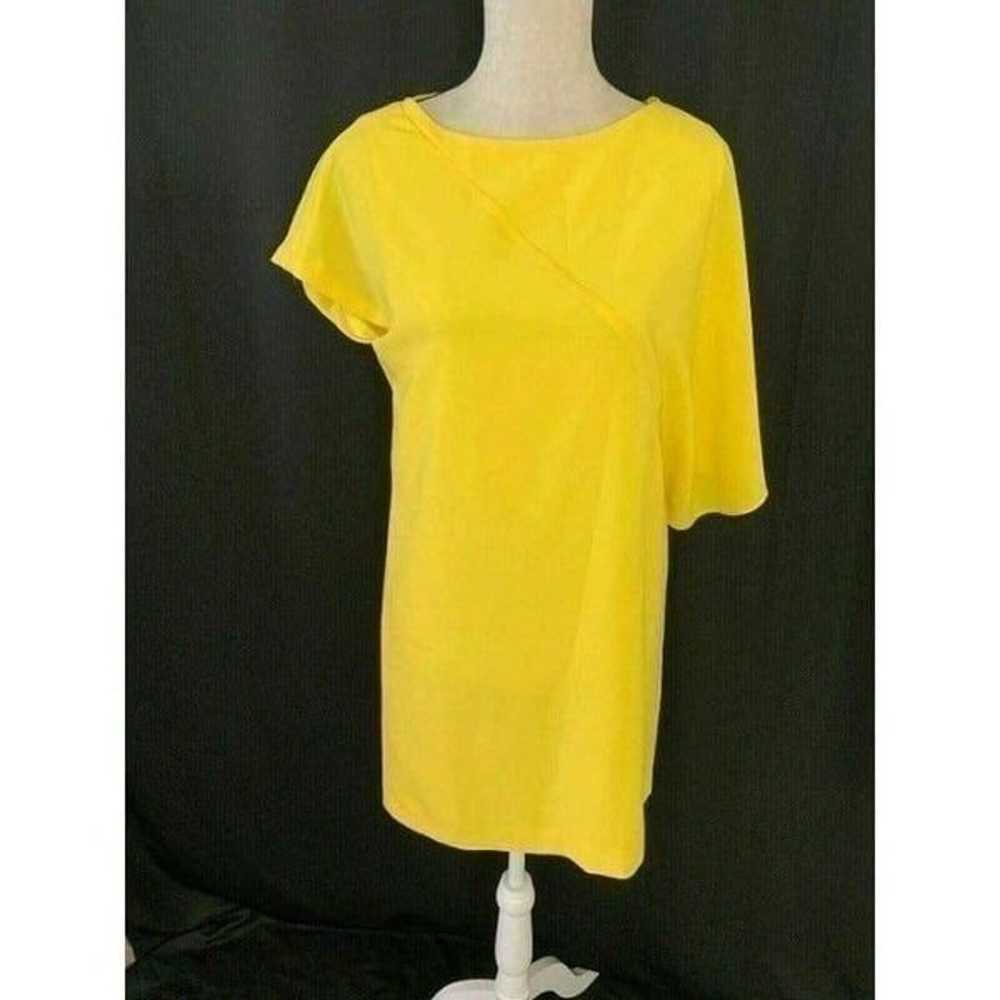 Zara Womens Solid Canary Yellow Short Sleeve Mini… - image 2