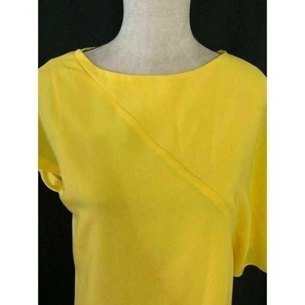 Zara Womens Solid Canary Yellow Short Sleeve Mini… - image 3