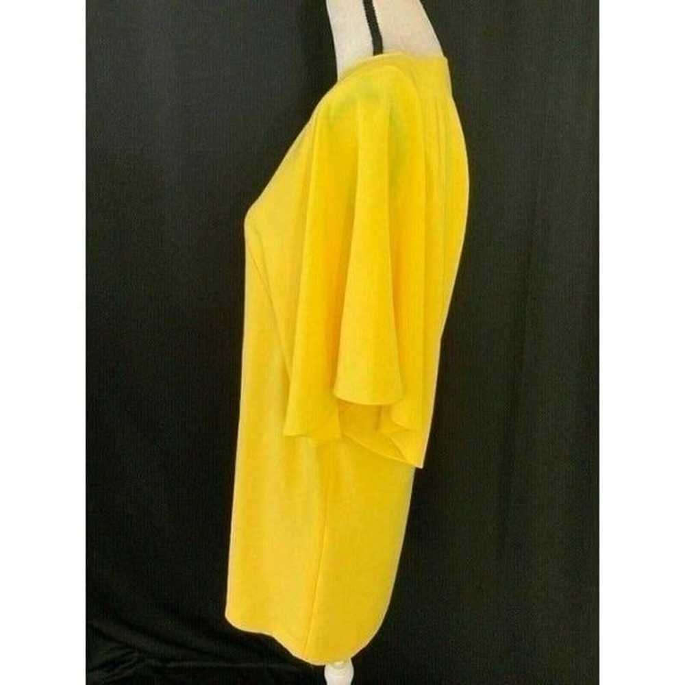 Zara Womens Solid Canary Yellow Short Sleeve Mini… - image 4