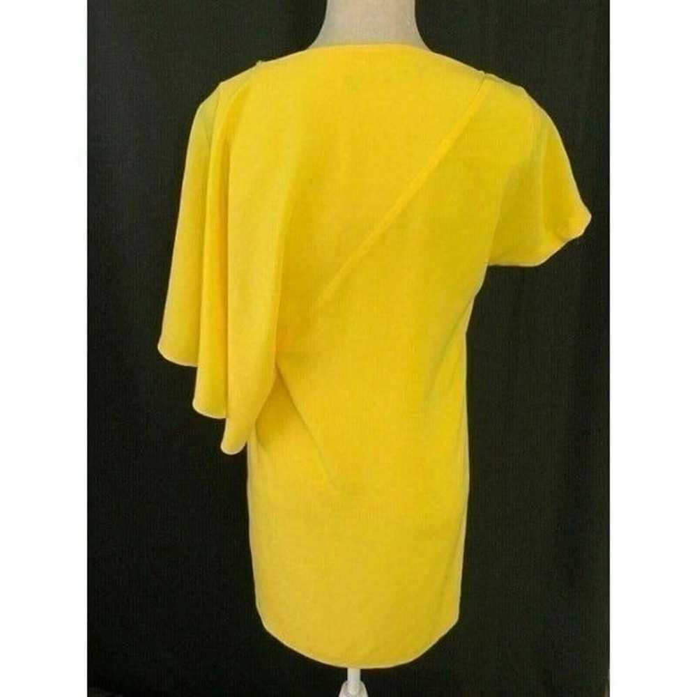 Zara Womens Solid Canary Yellow Short Sleeve Mini… - image 5