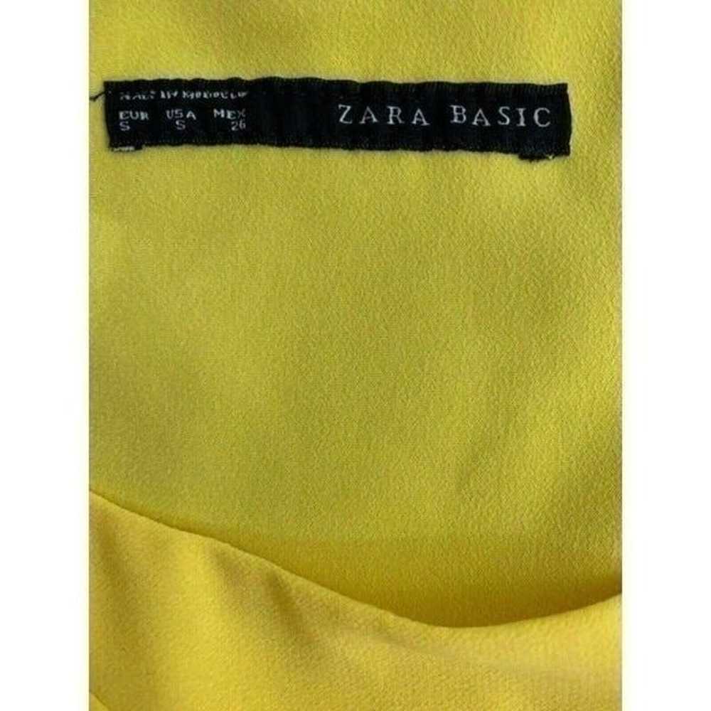 Zara Womens Solid Canary Yellow Short Sleeve Mini… - image 6