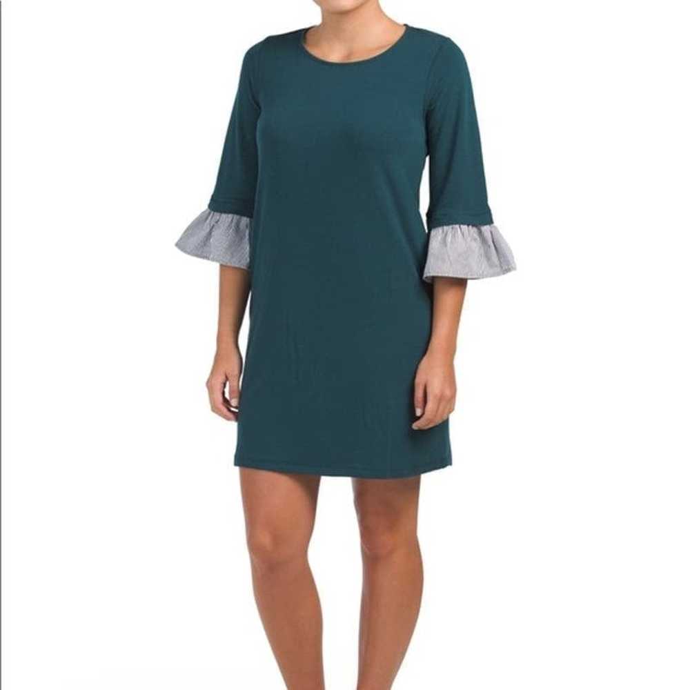 Anthropologie Pleione Womens Sz Small Green Ruffl… - image 1